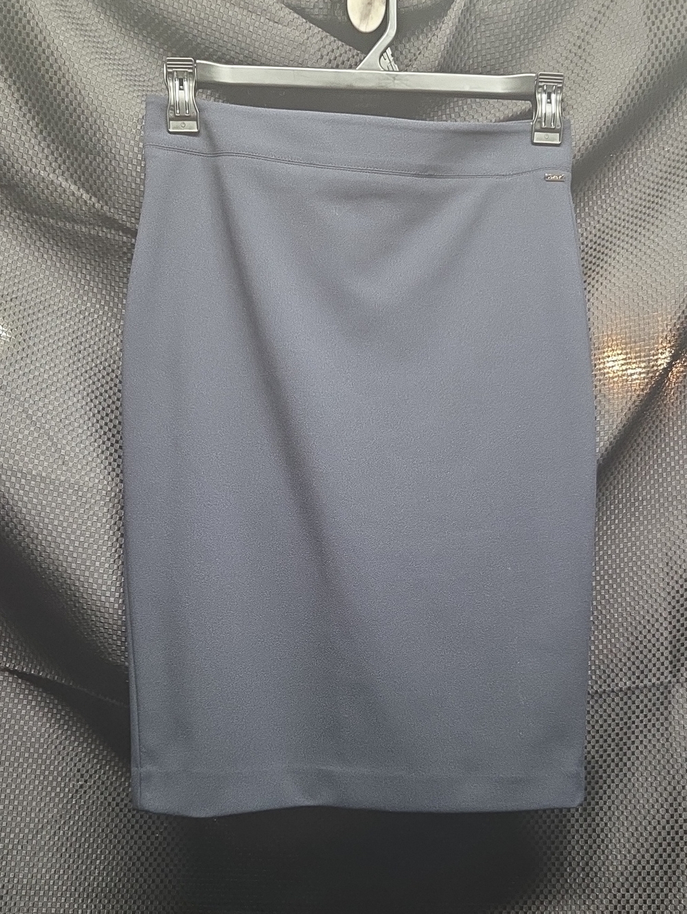 DKNYC Navy Straight Pencil Skirt with Minimal Waist Trim